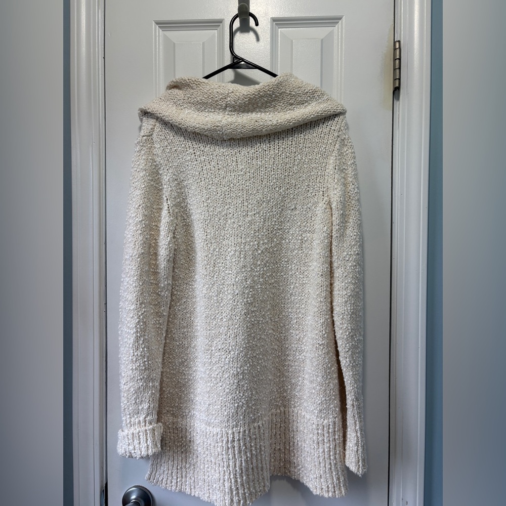 J.Jill Women's White Long Cozy Wide Neck‎ Turtleneck Size Medium